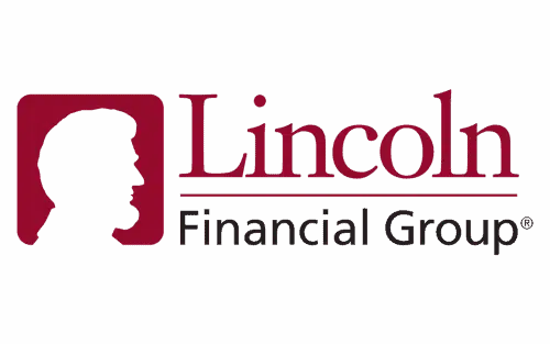 Lincoln Financial Group logo featuring a maroon silhouette profile and company name.